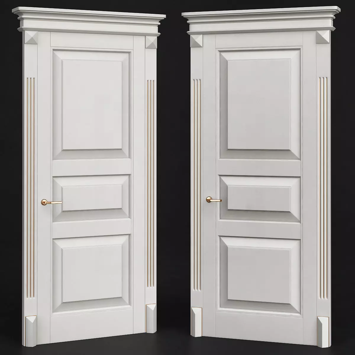 Interior Doors 3d model  Low-poly 3D model_0