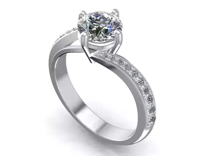 Engagement Ring  STL File Format ready For 3D Printing - CC59 3D print model