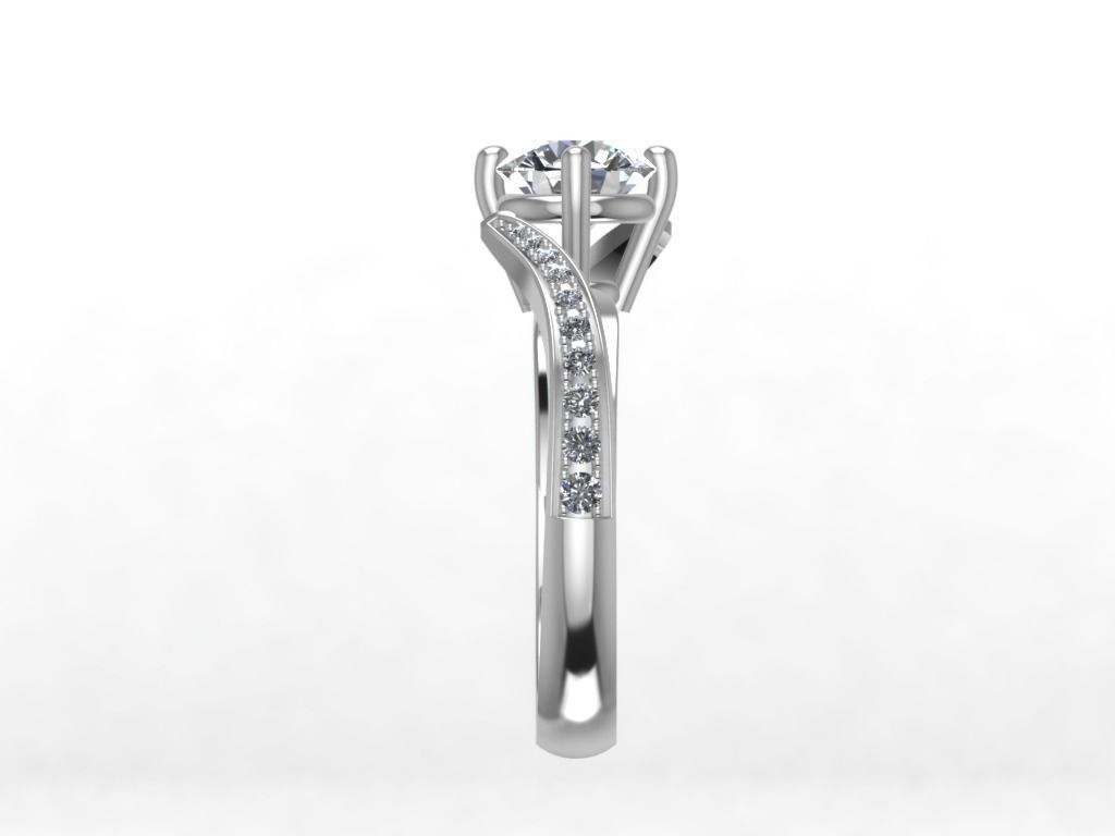 Engagement Ring  STL File Format ready For 3D Printing - CC59 3D print model_5