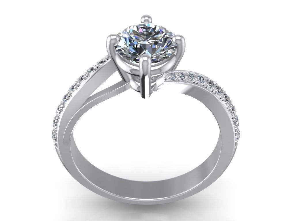 Engagement Ring  STL File Format ready For 3D Printing - CC59 3D print model_1