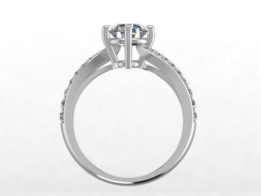 Engagement Ring  STL File Format ready For 3D Printing - CC59 3D print model_4
