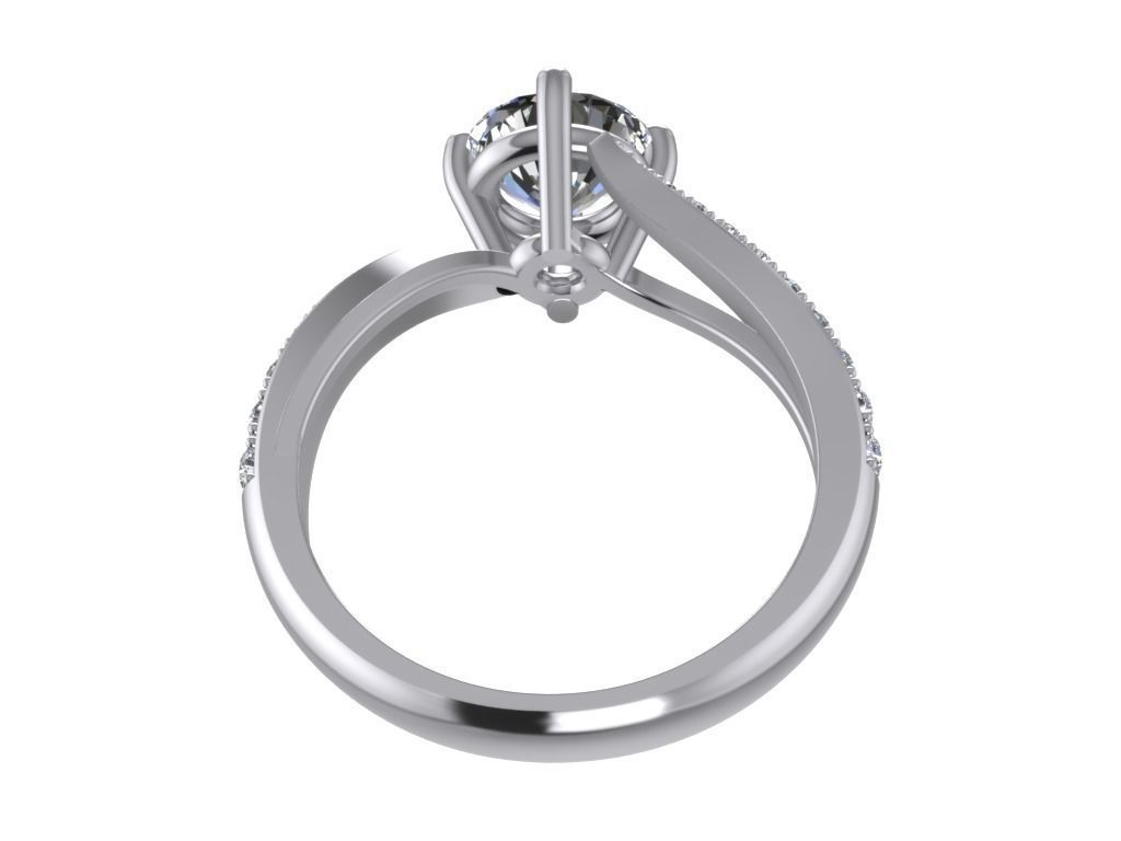 Engagement Ring  STL File Format ready For 3D Printing - CC59 3D print model_6