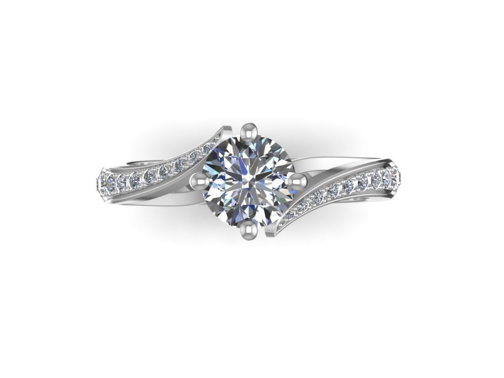 Engagement Ring  STL File Format ready For 3D Printing - CC59 3D print model_3