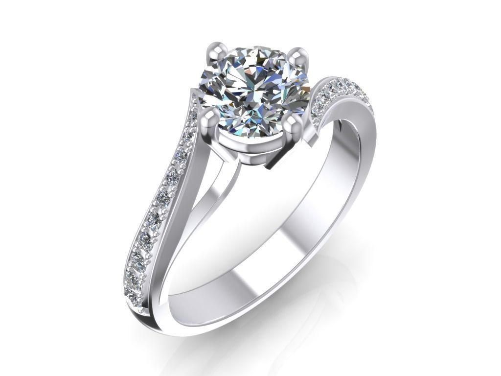 Engagement Ring  STL File Format ready For 3D Printing - CC59 3D print model_2