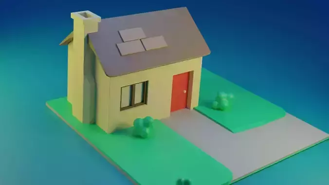 Poly house 3D model