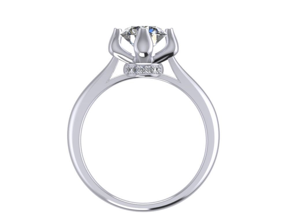 Engagement Ring  STL File Format ready For 3D Printing - CC60 3D print model_4