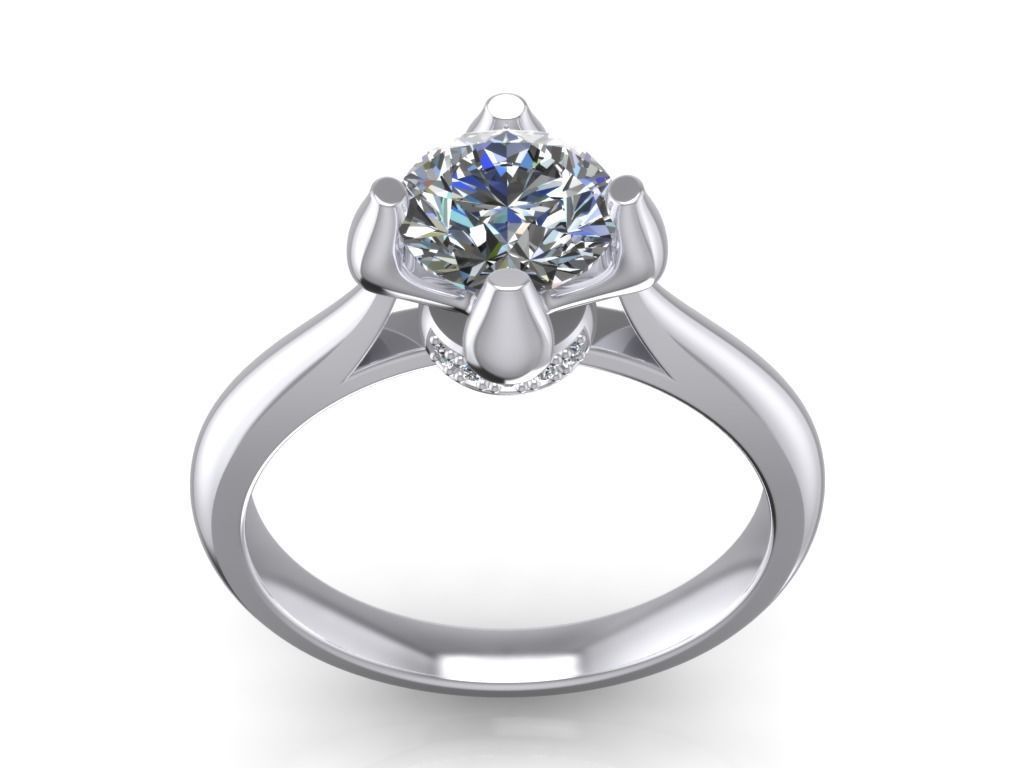 Engagement Ring  STL File Format ready For 3D Printing - CC60 3D print model_2