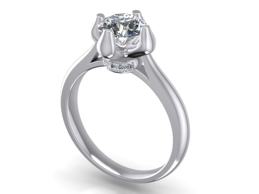Engagement Ring  STL File Format ready For 3D Printing - CC60 3D print model_1