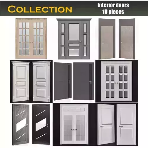 Door 3d model collection 10 pieces