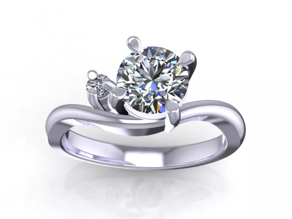 Engagement Ring  STL File Format ready For 3D Printing - CC61 3D print model_0