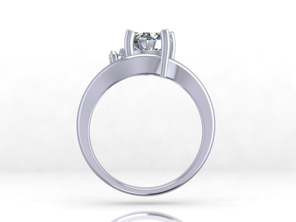 Engagement Ring  STL File Format ready For 3D Printing - CC61 3D print model_2
