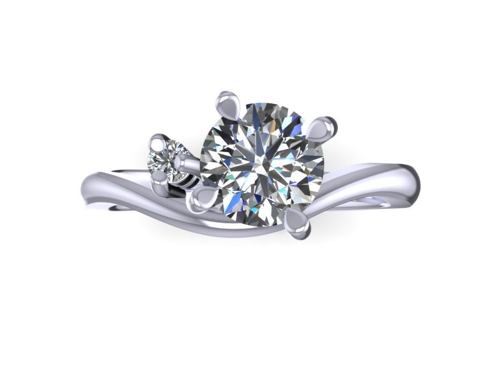 Engagement Ring  STL File Format ready For 3D Printing - CC61 3D print model_1