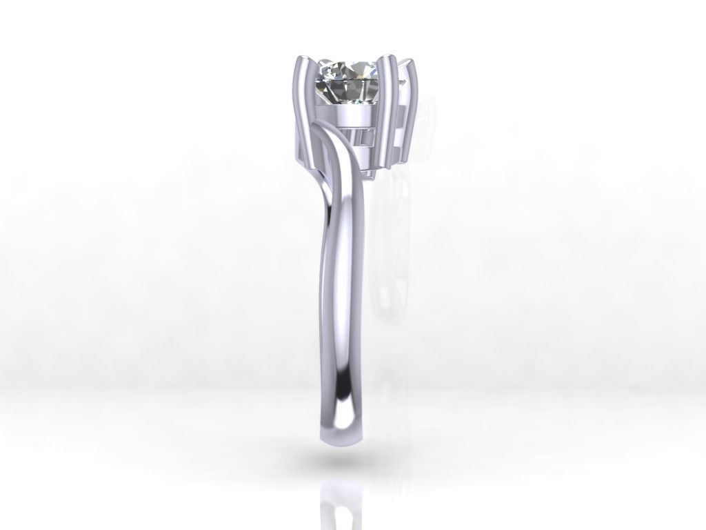 Engagement Ring  STL File Format ready For 3D Printing - CC61 3D print model_3