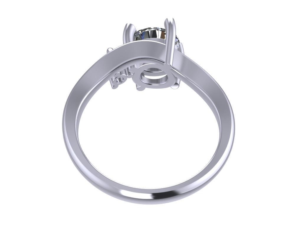 Engagement Ring  STL File Format ready For 3D Printing - CC61 3D print model_6