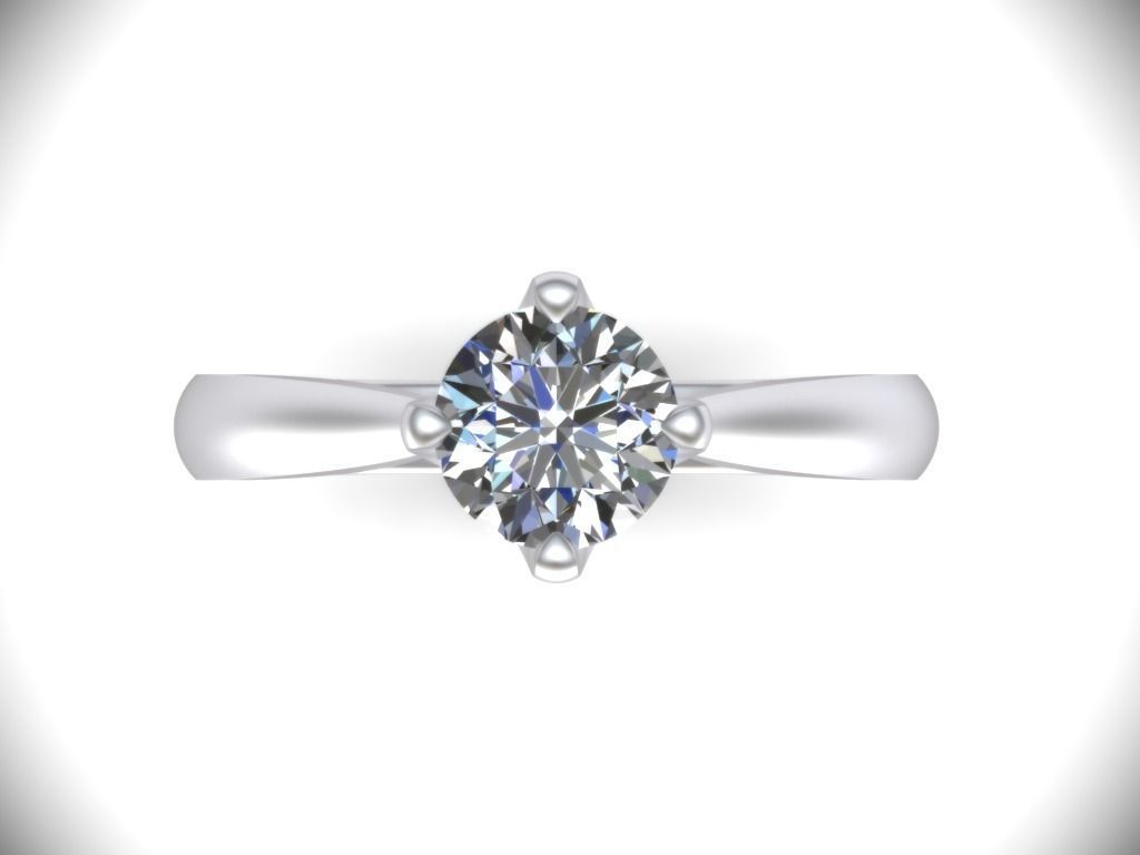 Engagement Ring  STL File Format ready For 3D Printing - CC62 3D print model_4