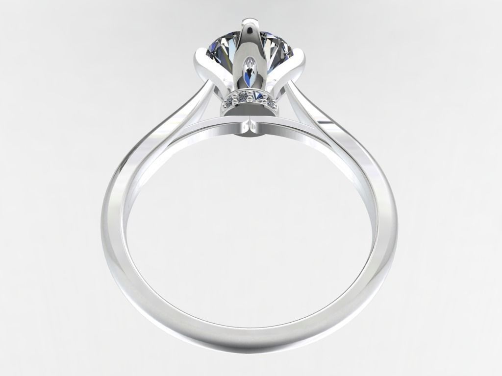 Engagement Ring  STL File Format ready For 3D Printing - CC62 3D print model_7