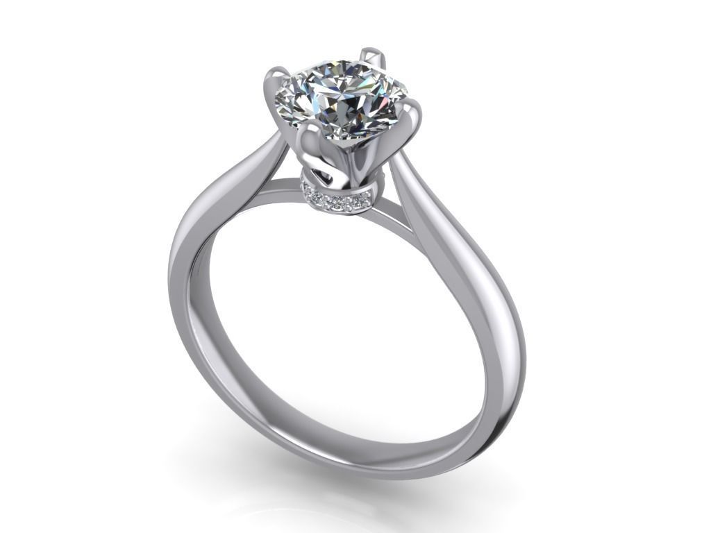 Engagement Ring  STL File Format ready For 3D Printing - CC62 3D print model_1