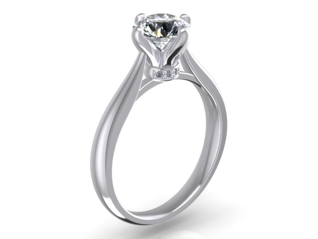 Engagement Ring  STL File Format ready For 3D Printing - CC62 3D print model_3