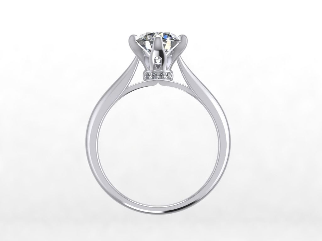 Engagement Ring  STL File Format ready For 3D Printing - CC62 3D print model_5