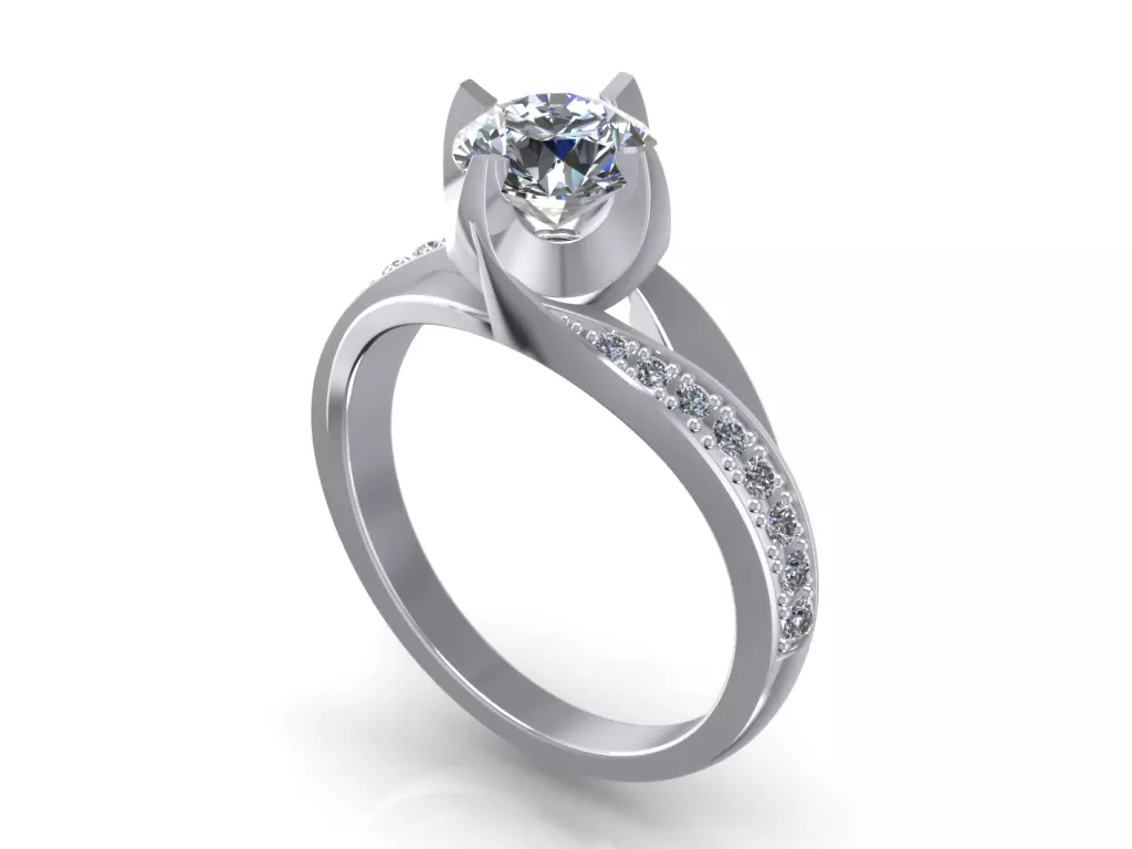 Engagement Ring  STL File Format ready For 3D Printing - CC63 3D print model_0