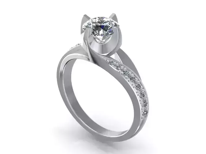 Engagement Ring  STL File Format ready For 3D Printing - CC63 3D print model