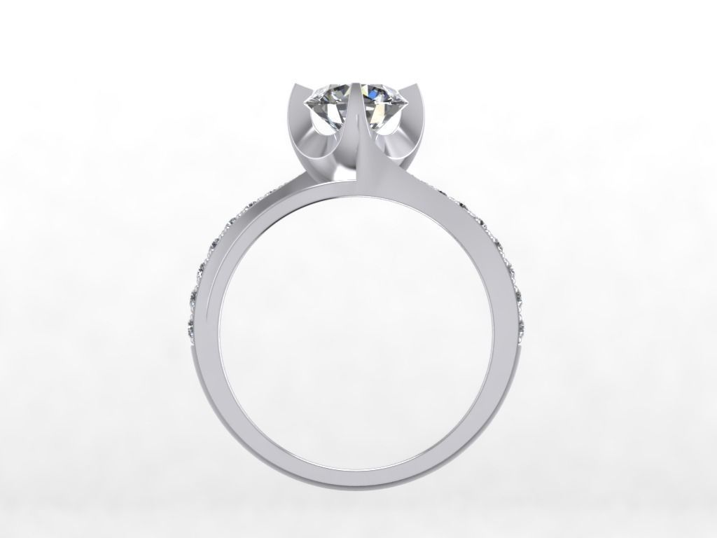 Engagement Ring  STL File Format ready For 3D Printing - CC63 3D print model_4