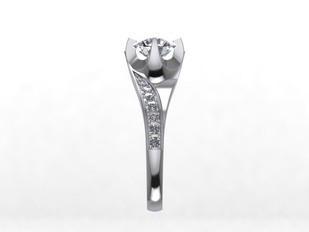 Engagement Ring  STL File Format ready For 3D Printing - CC63 3D print model_5