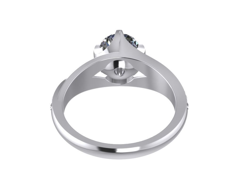 Engagement Ring  STL File Format ready For 3D Printing - CC63 3D print model_6