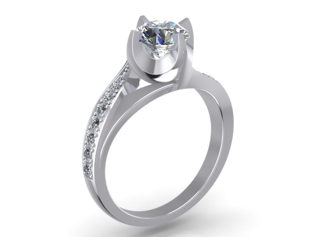 Engagement Ring  STL File Format ready For 3D Printing - CC63 3D print model_2