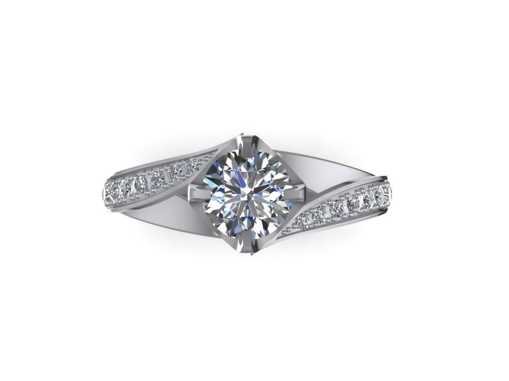 Engagement Ring  STL File Format ready For 3D Printing - CC63 3D print model_3