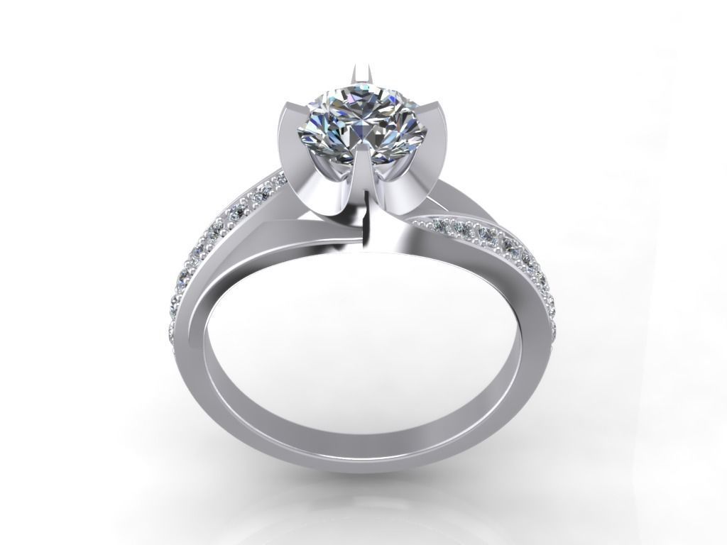 Engagement Ring  STL File Format ready For 3D Printing - CC63 3D print model_1