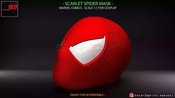 Scarlet Spider mask -Spider man Helmet - Marvel comics  3D print model