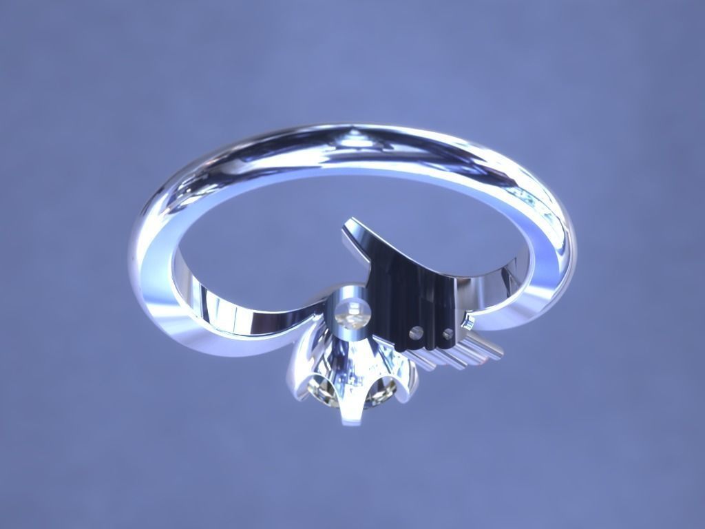 Engagement Ring  STL File Format ready For 3D Printing - CC64 3D print model_7