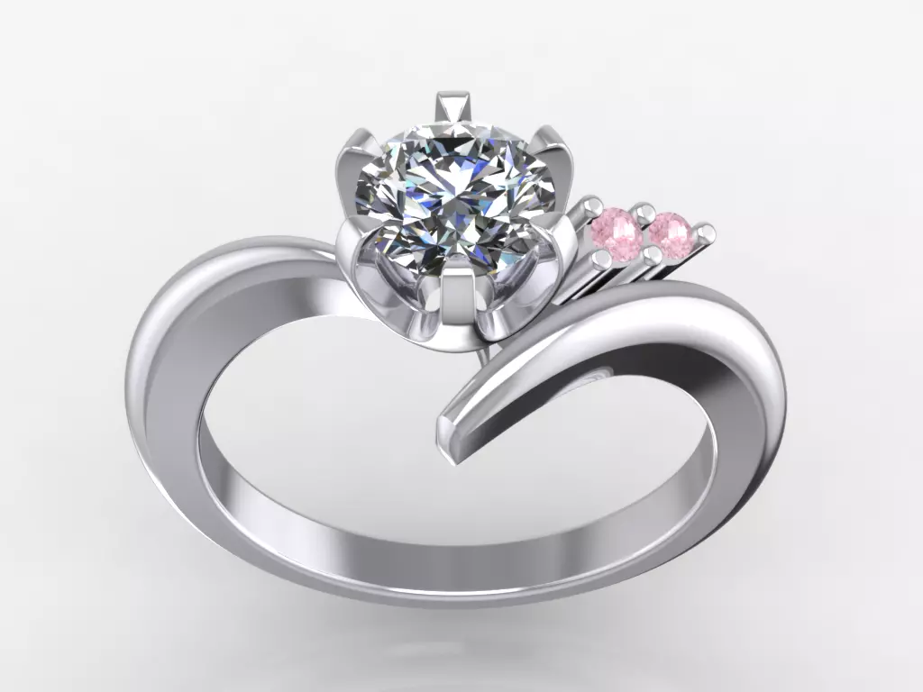 Engagement Ring  STL File Format ready For 3D Printing - CC64 3D print model_0