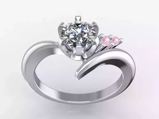 Engagement Ring  STL File Format ready For 3D Printing - CC64 3D print model