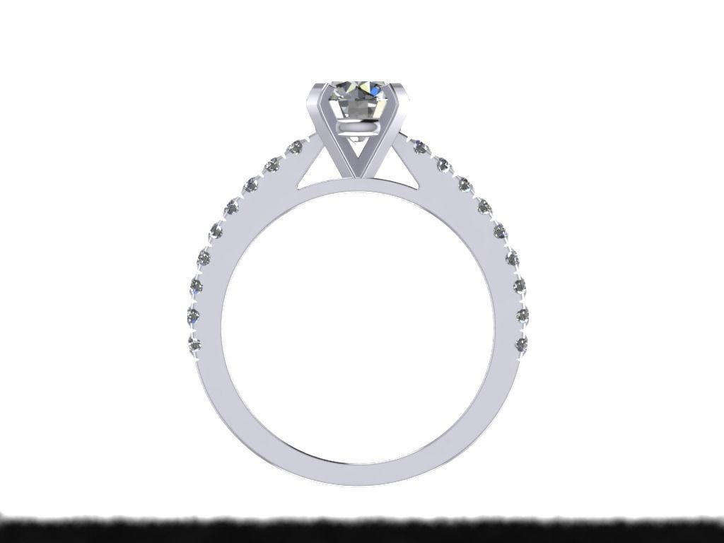 Engagement Ring  STL File Format ready For 3D Printing - CC65 3D print model_5