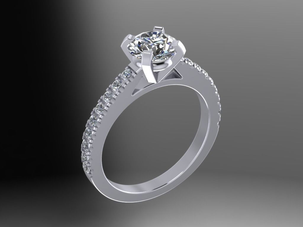 Engagement Ring  STL File Format ready For 3D Printing - CC65 3D print model_9