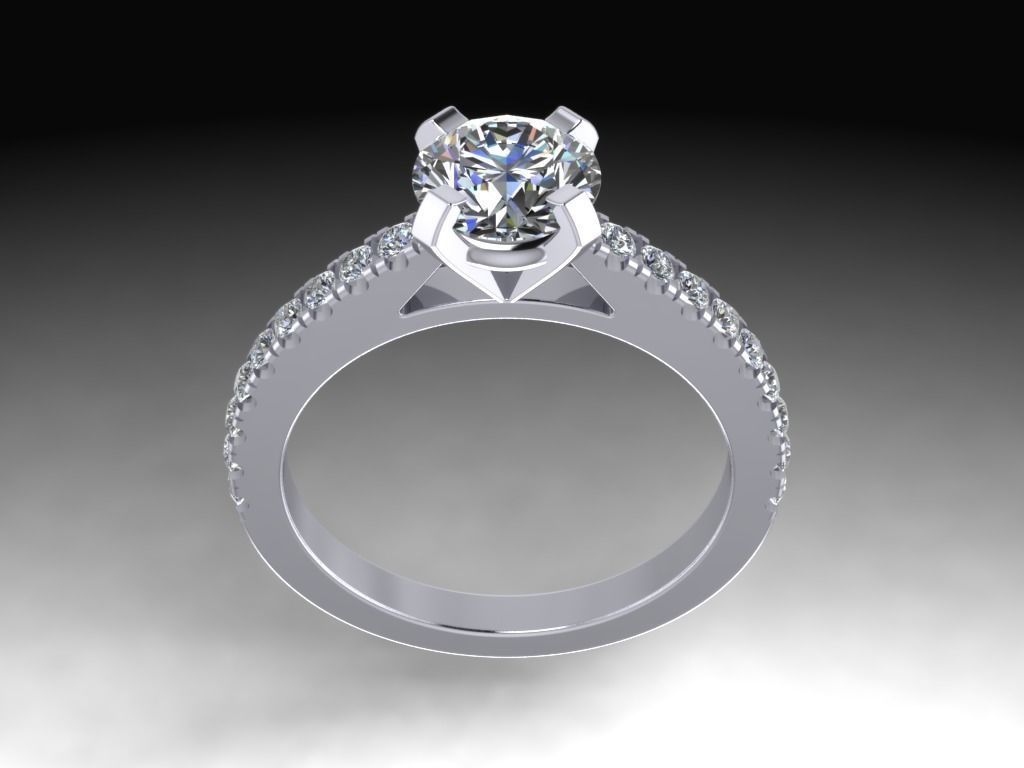 Engagement Ring  STL File Format ready For 3D Printing - CC65 3D print model_7