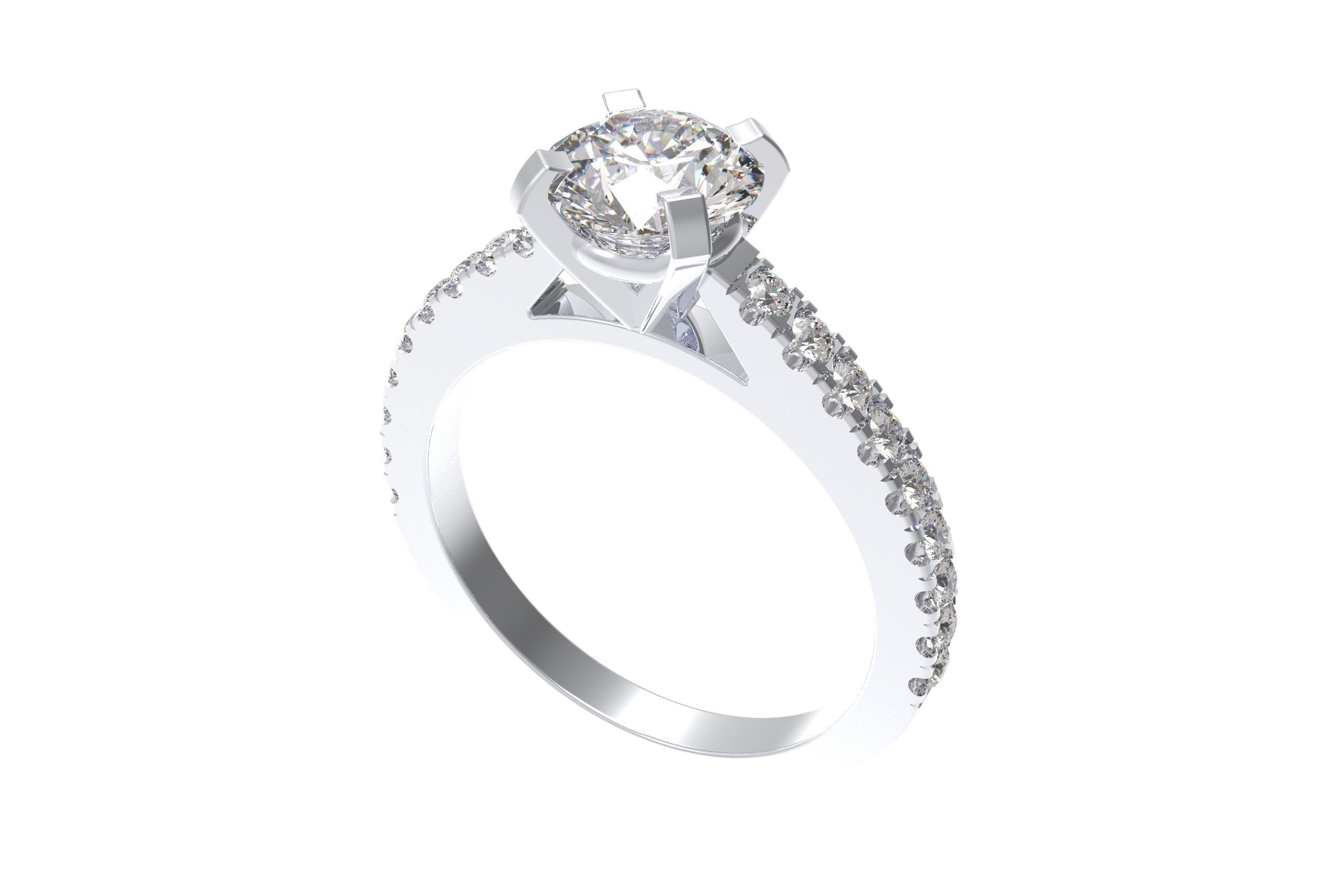 Engagement Ring  STL File Format ready For 3D Printing - CC65 3D print model_3