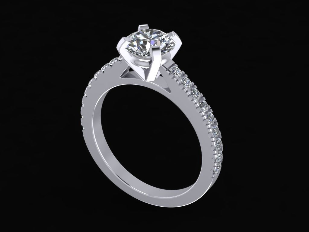 Engagement Ring  STL File Format ready For 3D Printing - CC65 3D print model_8