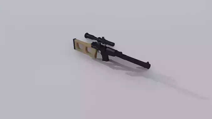 Lowpoly weapon model sniper rifle