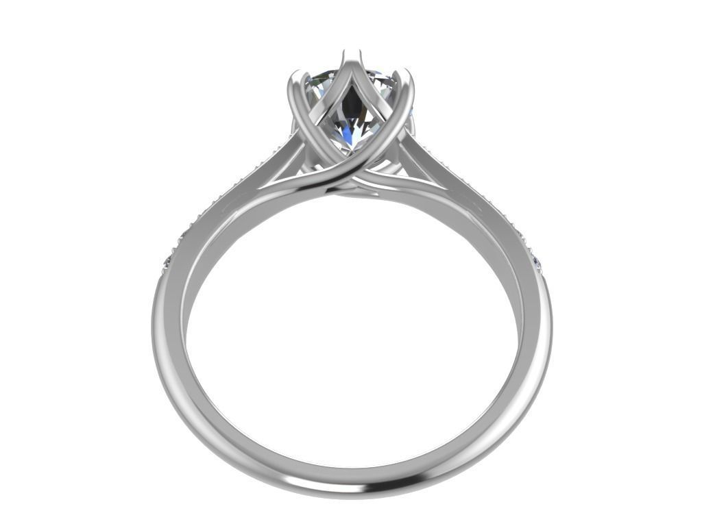 Engagement Ring  STL File Format ready For 3D Printing - CC66 3D print model_6