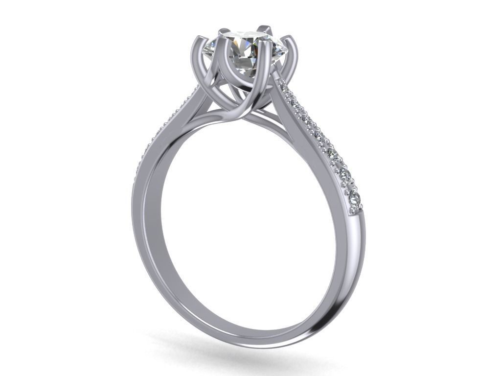 Engagement Ring  STL File Format ready For 3D Printing - CC66 3D print model_1