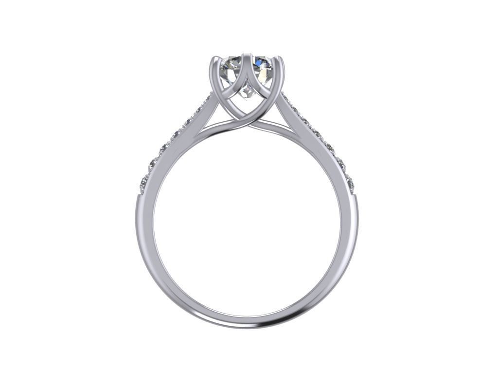 Engagement Ring  STL File Format ready For 3D Printing - CC66 3D print model_4