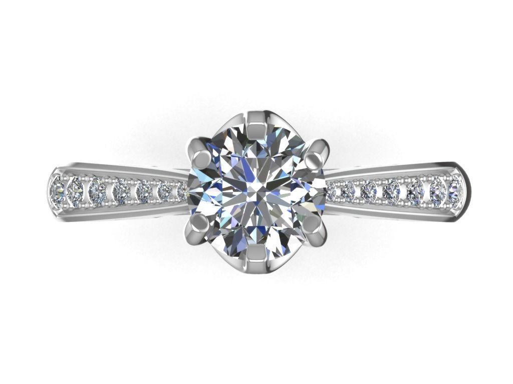 Engagement Ring  STL File Format ready For 3D Printing - CC66 3D print model_3
