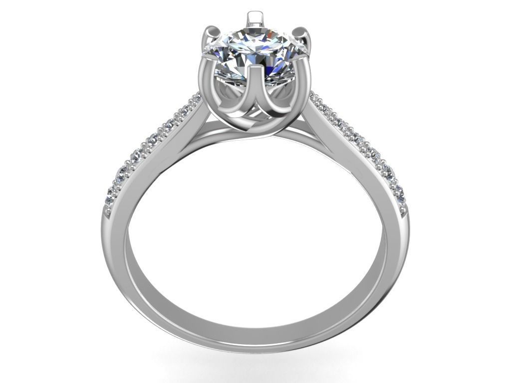 Engagement Ring  STL File Format ready For 3D Printing - CC66 3D print model_2