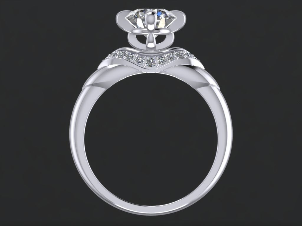 Engagement Ring  STL File Format ready For 3D Printing - CC67 3D print model_6