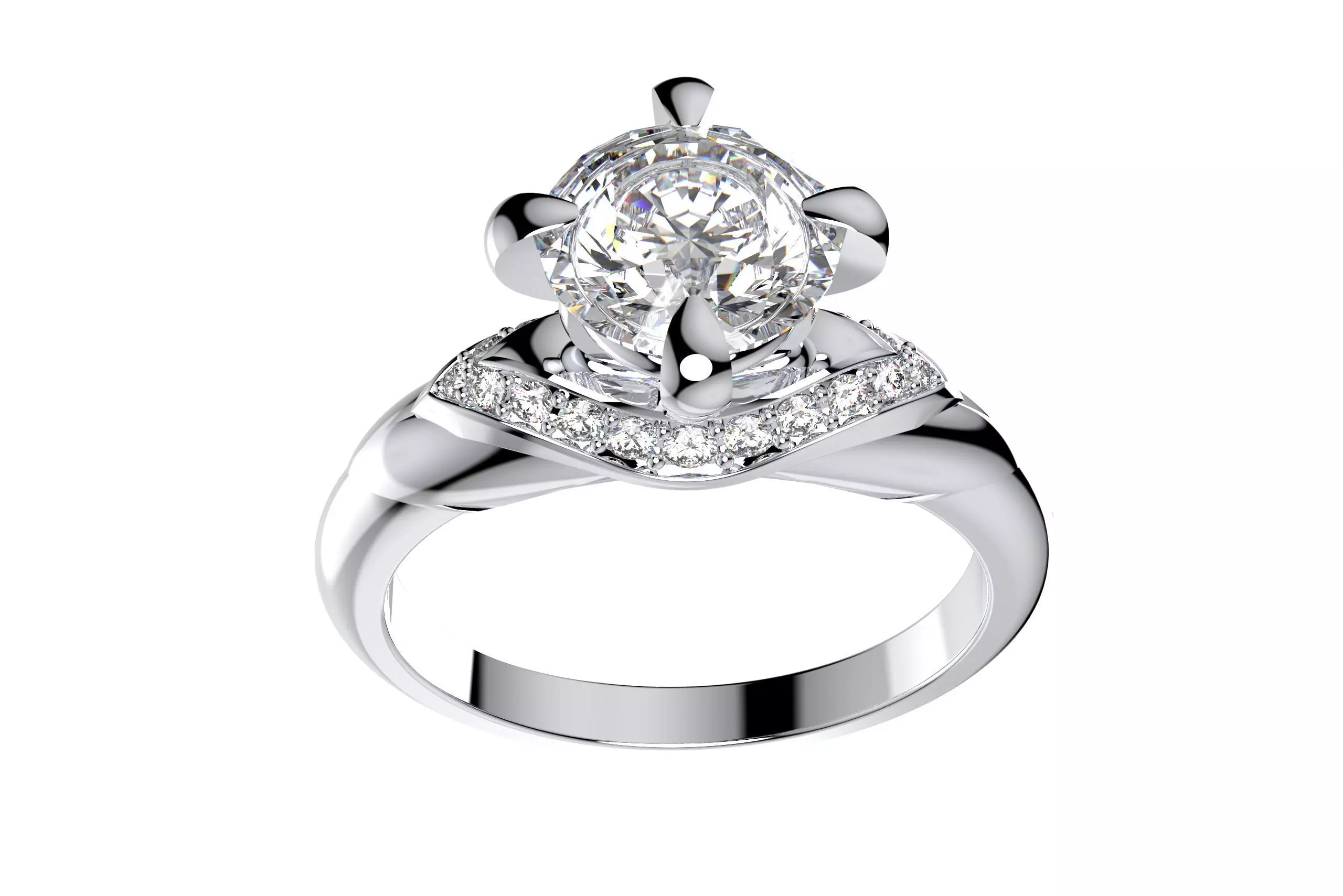 Engagement Ring  STL File Format ready For 3D Printing - CC67 3D print model_0