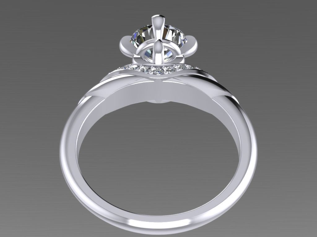 Engagement Ring  STL File Format ready For 3D Printing - CC67 3D print model_9