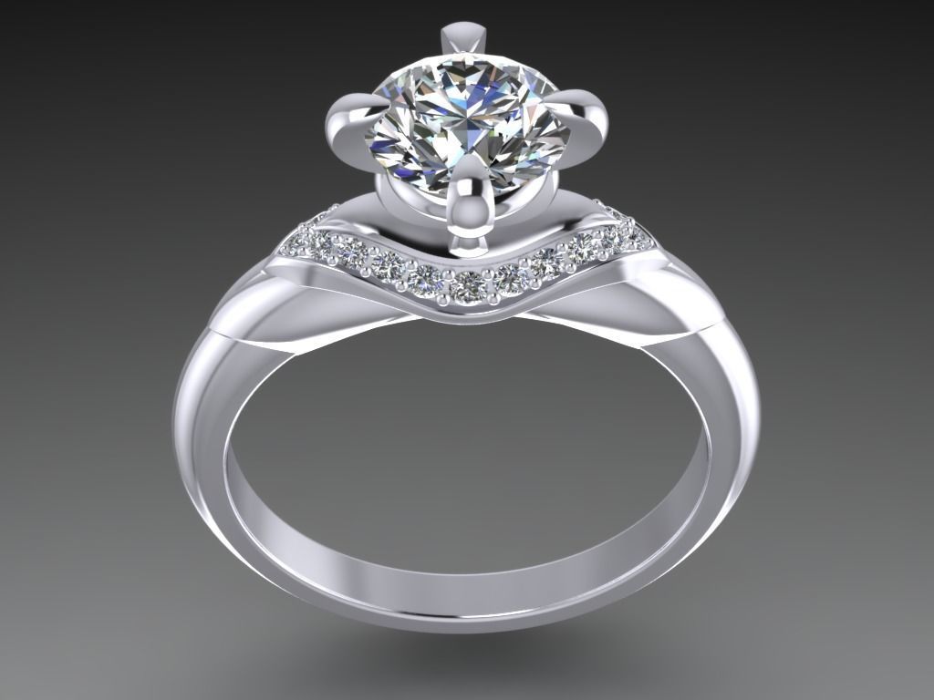 Engagement Ring  STL File Format ready For 3D Printing - CC67 3D print model_2